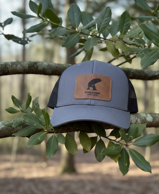 Charcoal/Black Rectangle Patch Logo Hat