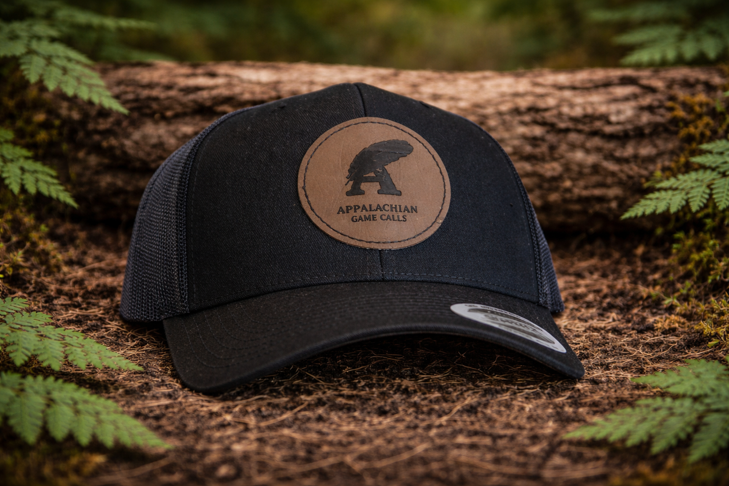 Leather Patch Trucker Black