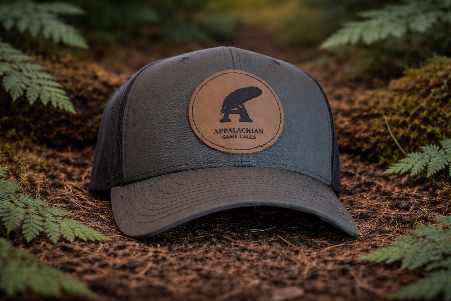 Leather Patch Trucker Charcoal